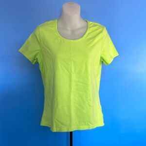 Kim Rogers Lime Green Short Sleeve Stretch Top Size Small